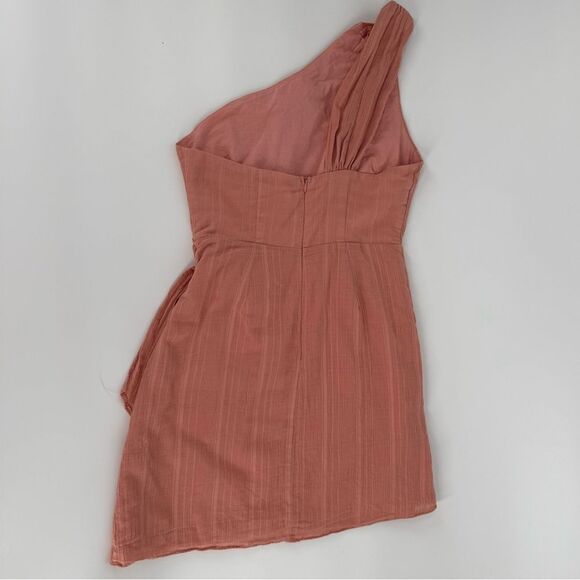 Here Comes the Sun One Shoulder Asymmetrical Mini Dress Dusty Rose | XS - Picture 4 of 8